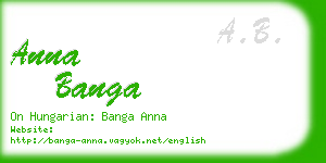 anna banga business card